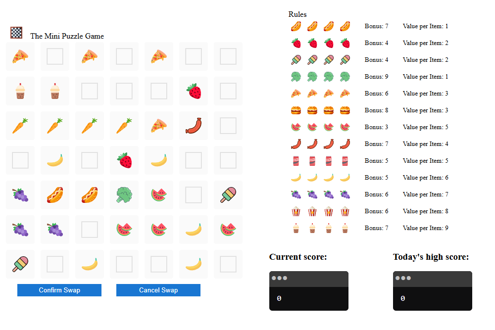 Systematic Internship: The Mini Puzzle Game